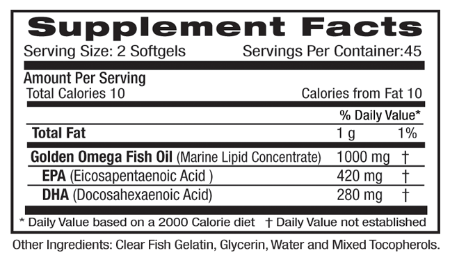 Rainforest Ultra Pure Omega Supp Facts